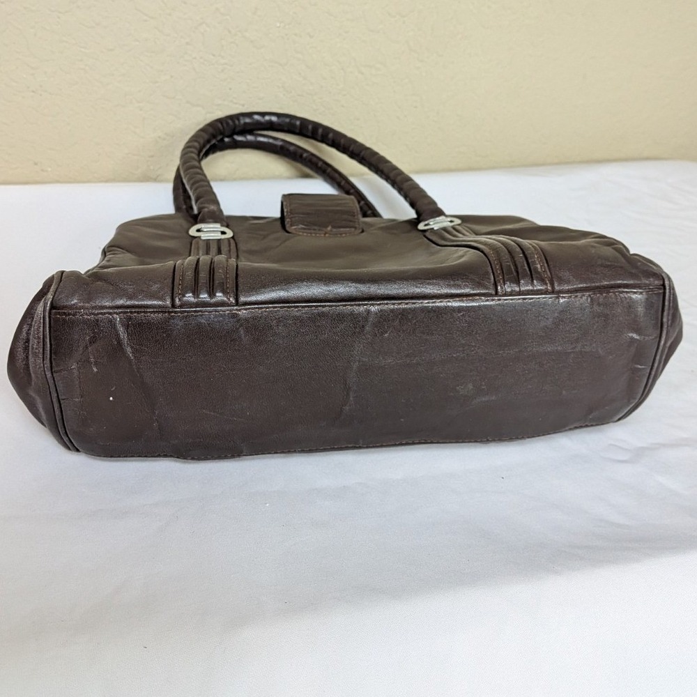 Vintage Structured‎ Satchel Bag Top Handle Purse with Fold-Out Center Secretary - Picture 5 of 11